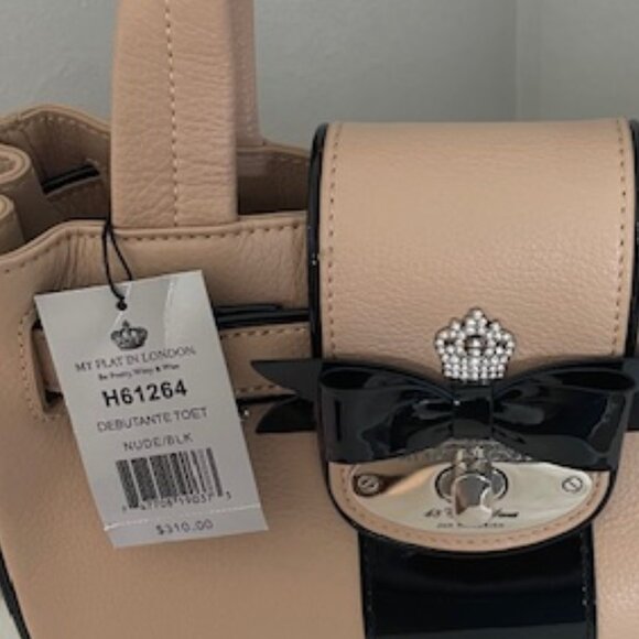 My Flat In London Debutante Tote – Nude/Black – NWT - Picture 10 of 11